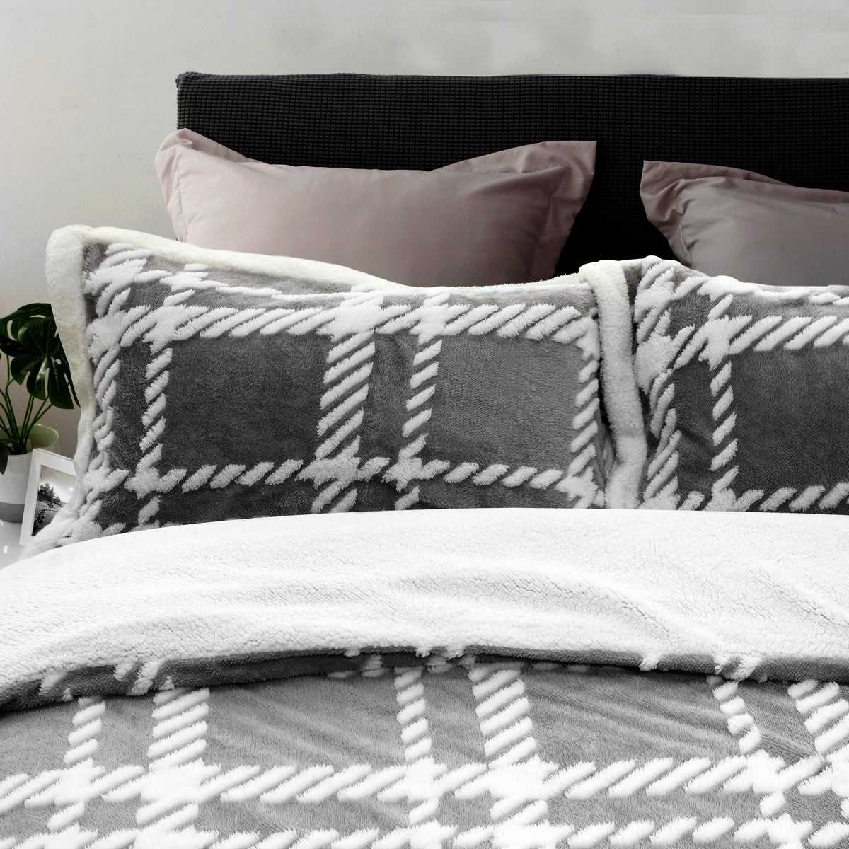 Ramesses 2 in 1 Teddy Fleece Sherpa Blanket Quilt Cover Set | Plush Warm Fleece Comforter Reversible Set