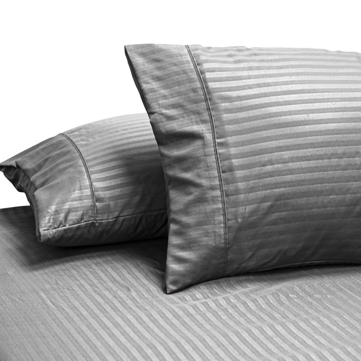 2000TC Pin Stripe Bamboo Cooling Fitted Sheet Combo Set | Hotel Quality Jacquard Bamboo Sheets