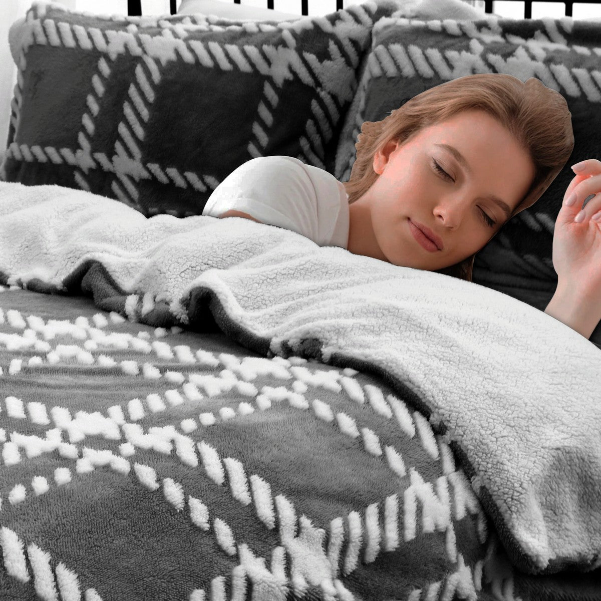 Ramesses 2 in 1 Teddy Fleece Sherpa Blanket Quilt Cover Set | Plush Warm Fleece Comforter Reversible Set