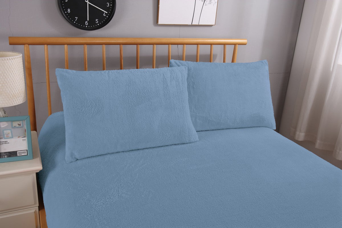 Ramesses Teddy Fleece Fitted Sheet Combo Set | Winter Warm Soft Teddy Fleece Sheets