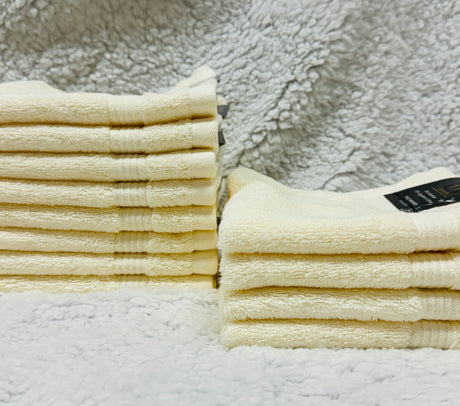 Ramesses Bamboo Egyptian Cotton 12 Piece Face Washer Towels Set | Hotel Quality Towels