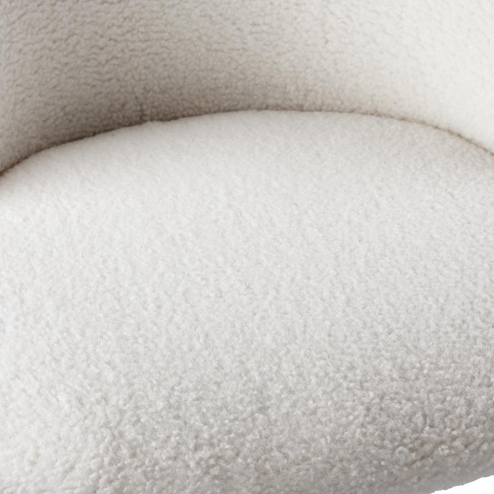 Set of Two Teddy Boucle Miami Dining Room Chairs in White | Sherpa Feel Plush Modern Accent Chairs