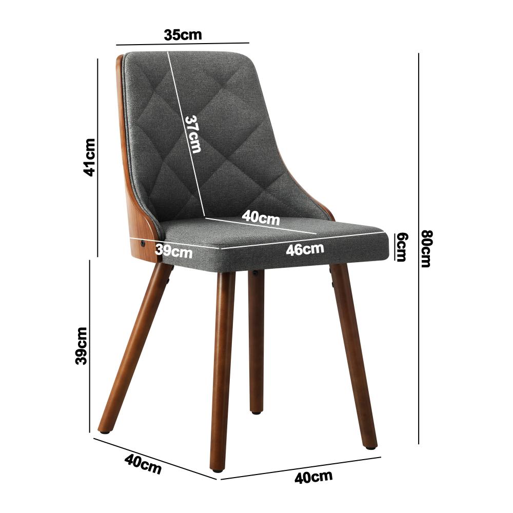 Set of 2 Gianni Deluxe Padded Dining Room Chairs | Wooden Back Padded Modern Dining Chairs