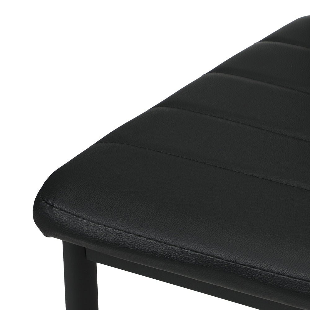 Set of Four or Six Girona High Back PU Leather Dining Chairs | Slimline All Black Modern Dining Chairs