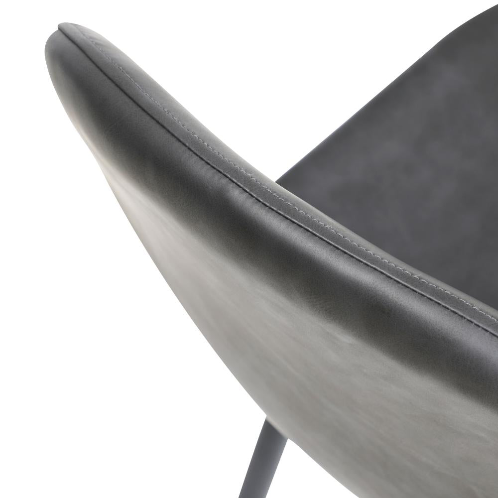 Set of 2 Murano PU Leather Soft Padded Dining Room Chairs | Slim PU Leather Modern Dining Chairs Set