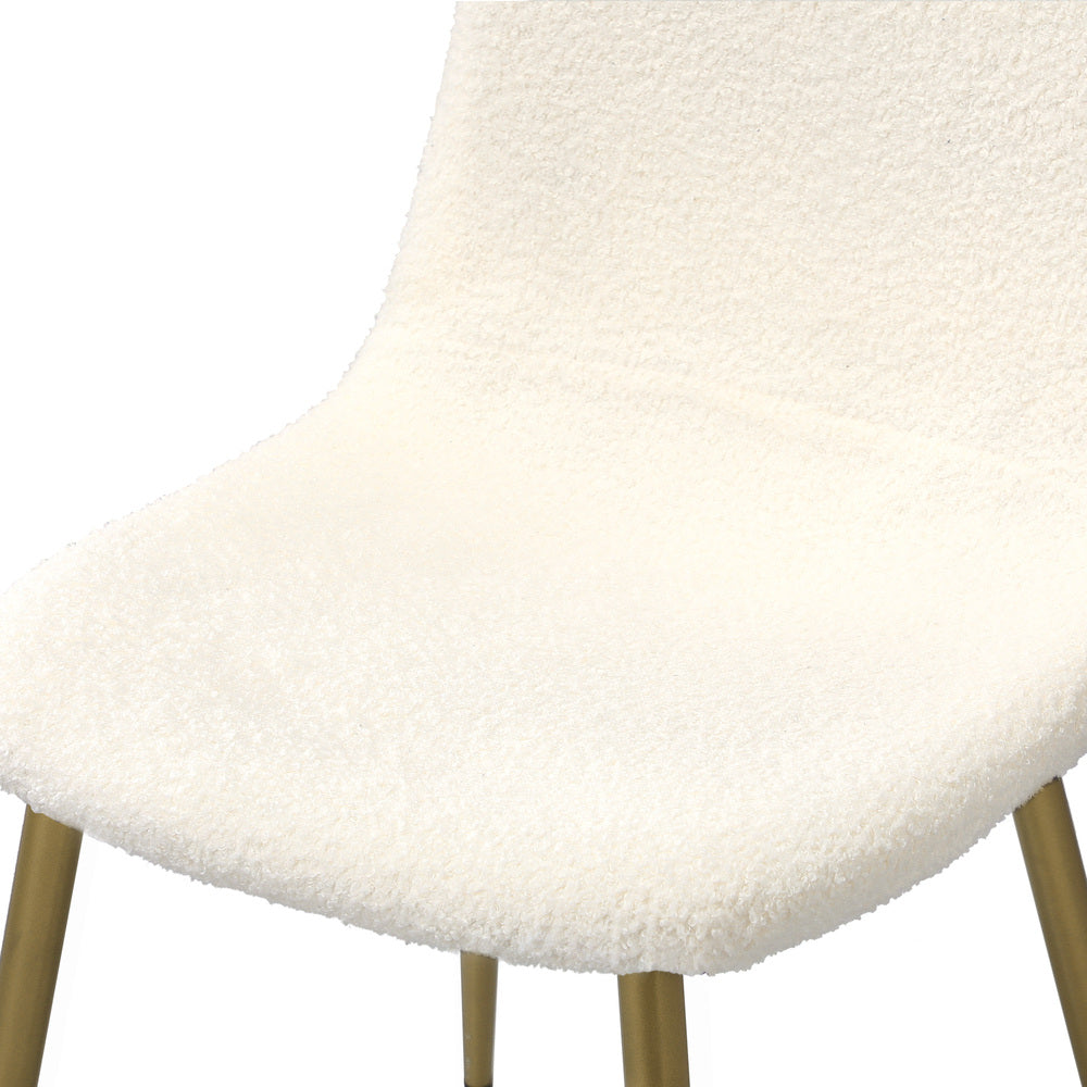 Set of Two Mila Teddy Boucle Fabric Dining Chairs | Premium Boucle Fabric Dining Chair Set