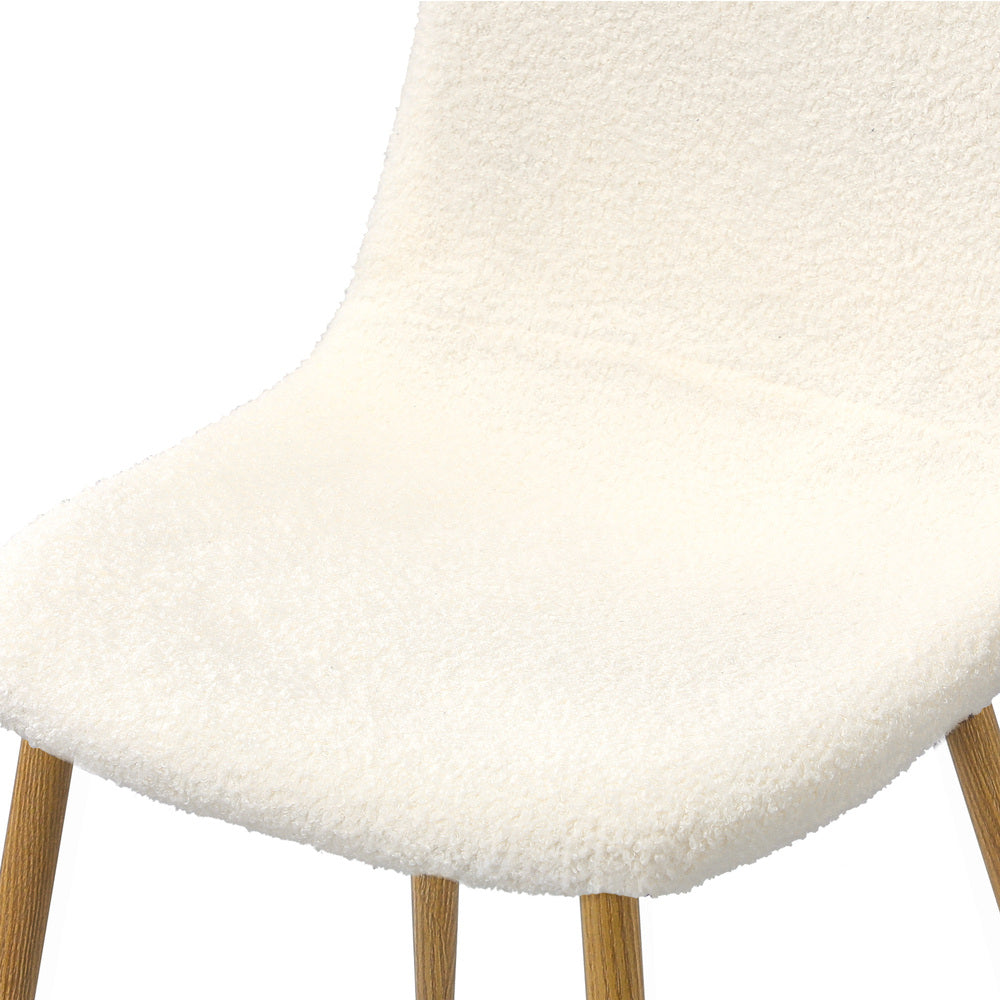 Set of Two Mila Teddy Boucle Fabric Dining Chairs | Premium Boucle Fabric Dining Chair Set