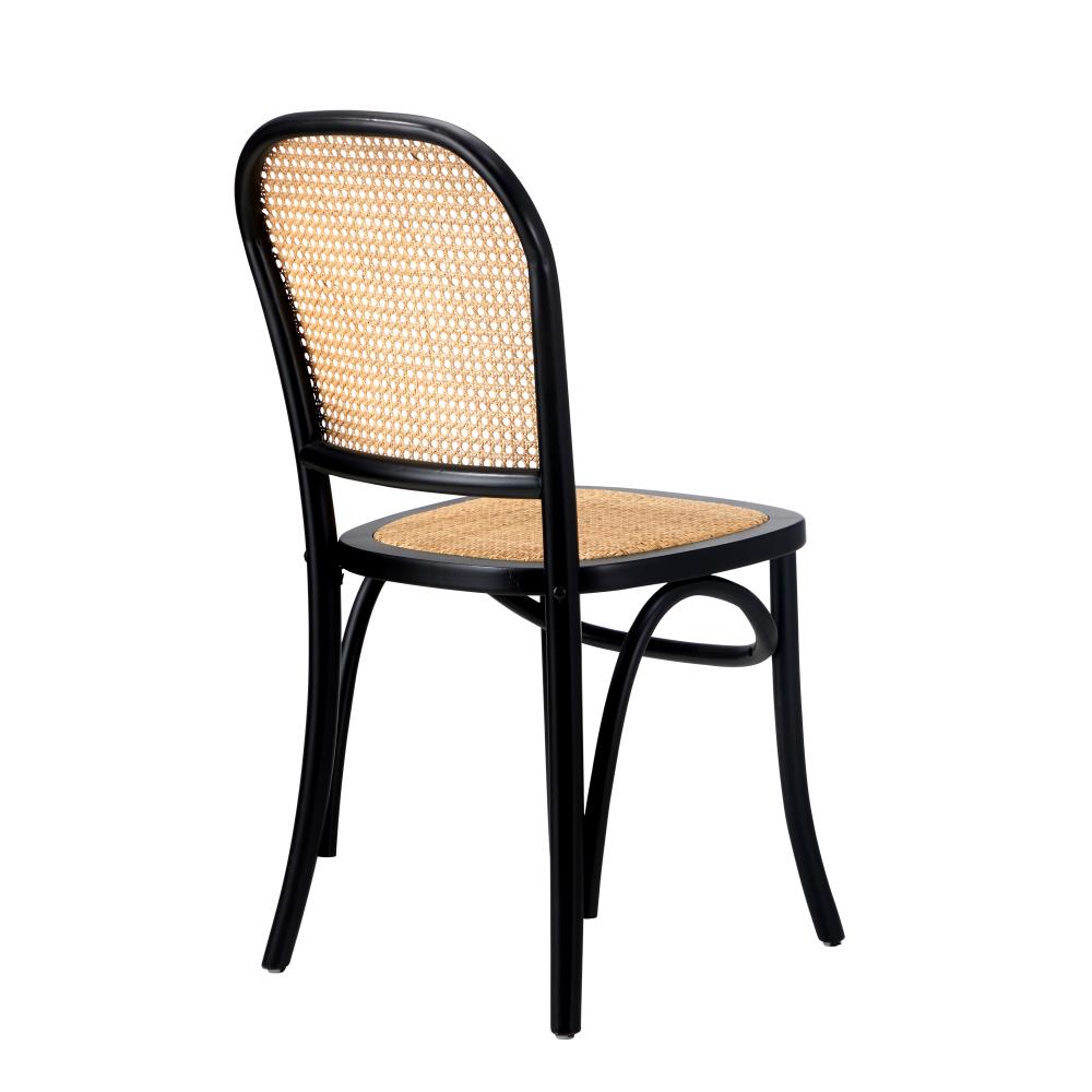 Set of Two Rialto Vintage Wooden Rattan Classic Dining Chairs | Stylish Retro Wooden Kitchen Dining Chairs