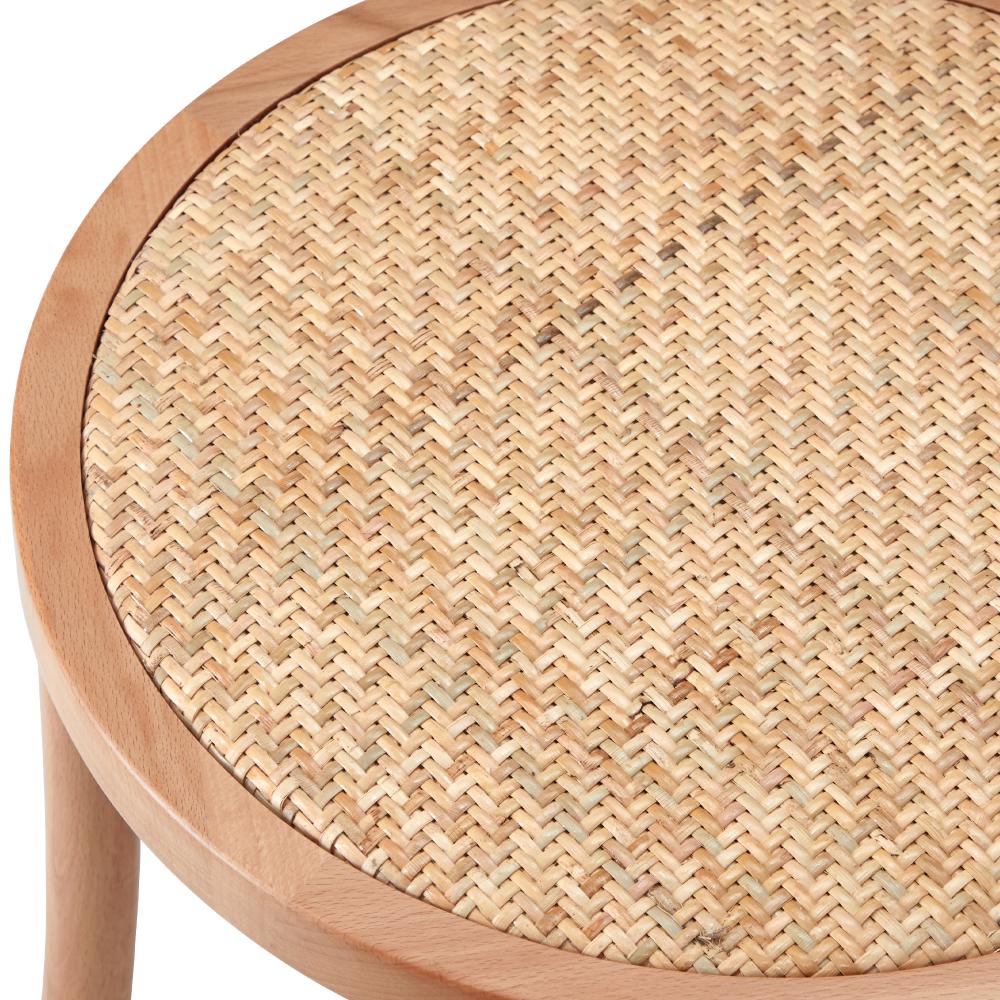 Set of Two Maruzzi Vintage Wooden Rattan Arched Dining Chairs | Stylish Retro Wooden Kitchen Dining Chairs