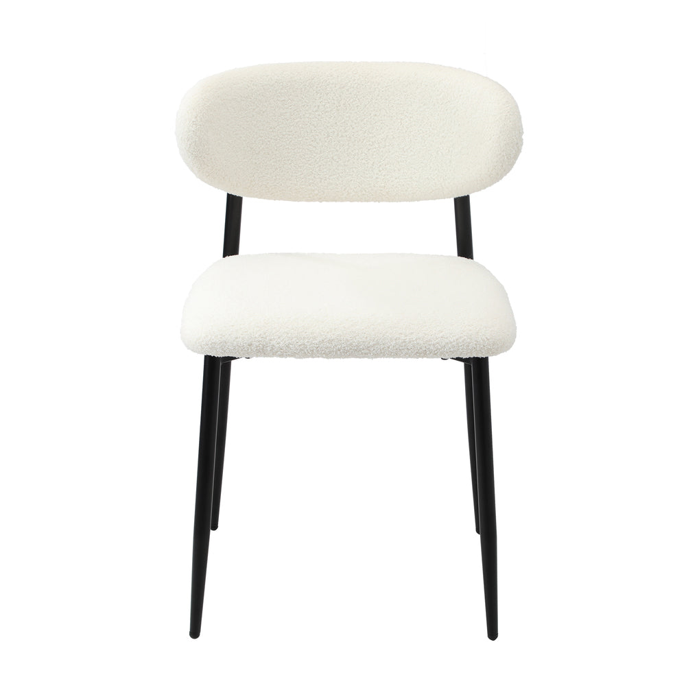 Set of Two Lexi Teddy Boucle Fabric Dining Chairs | Premium Boucle or Fabric Dining Chair Set