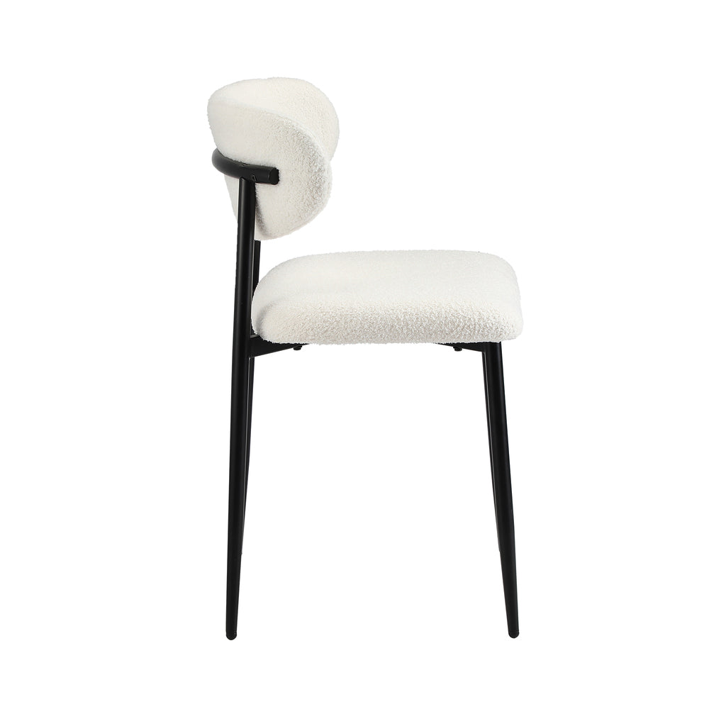 Set of Two Lexi Teddy Boucle Fabric Dining Chairs | Premium Boucle or Fabric Dining Chair Set