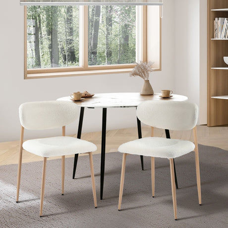 Set of Two Lexi Teddy Boucle Fabric Dining Chairs | Premium Boucle or Fabric Dining Chair Set