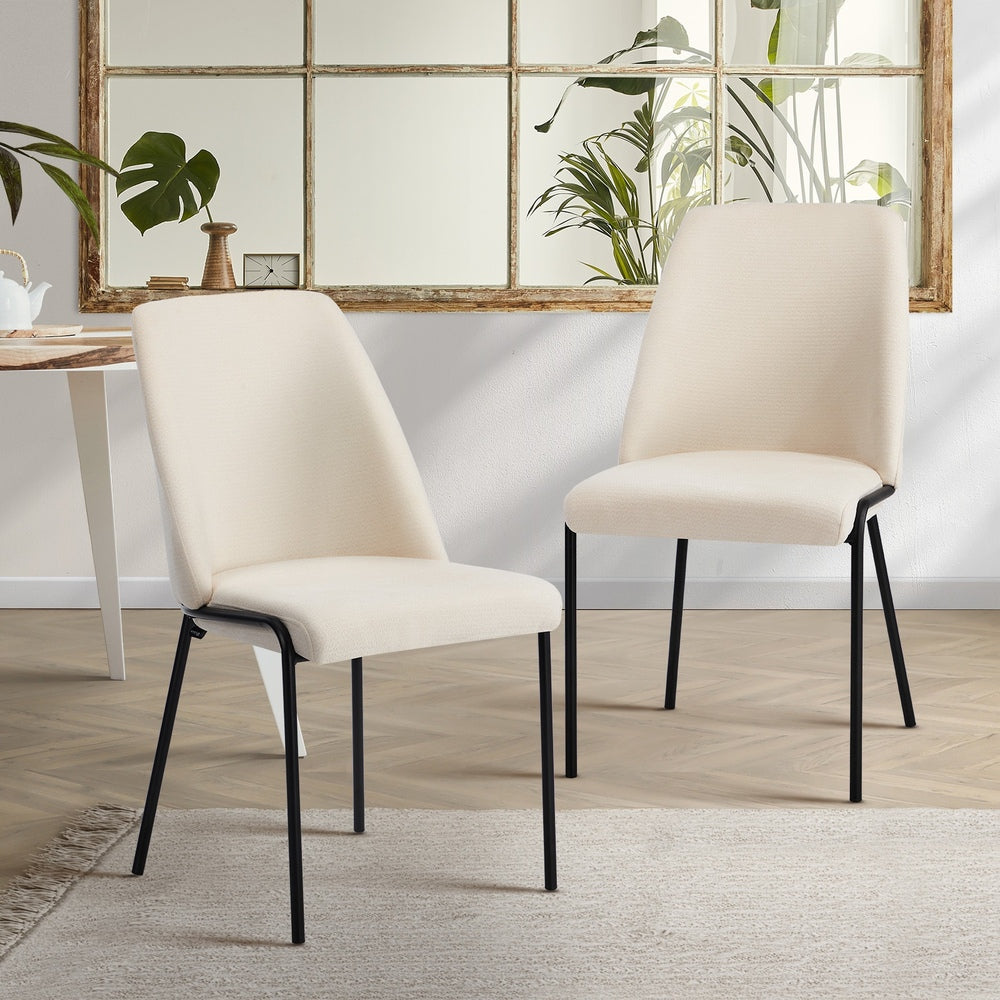 Set of Two Alegro Plush Chenille Fabric Dining Chairs | Premium Soft Touch Fabric Dining Chair Set