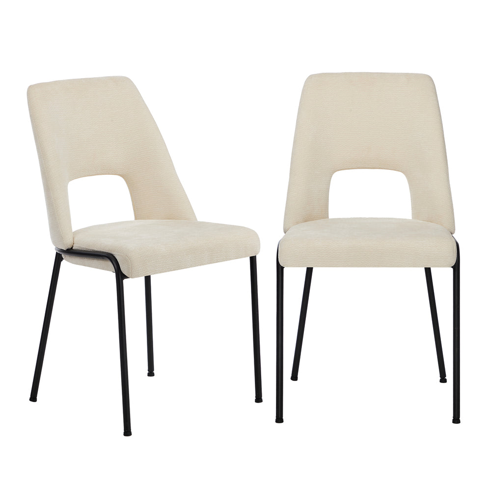 Set of Two Aspire Plush Chenille Fabric Dining Chairs | Premium Fabric Dining Chair Set