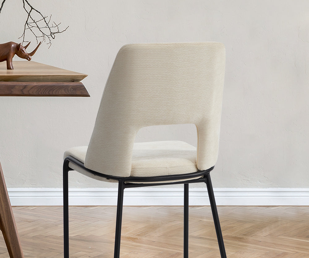 Set of Two Aspire Plush Chenille Fabric Dining Chairs | Premium Fabric Dining Chair Set