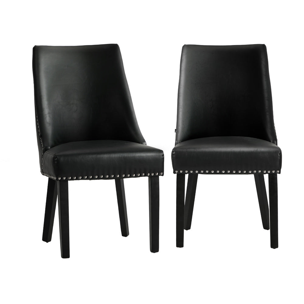 Set of Two Bordeaux Soft Padded Dining Chairs | Premium French Provincial Look Studded Dining Chairs