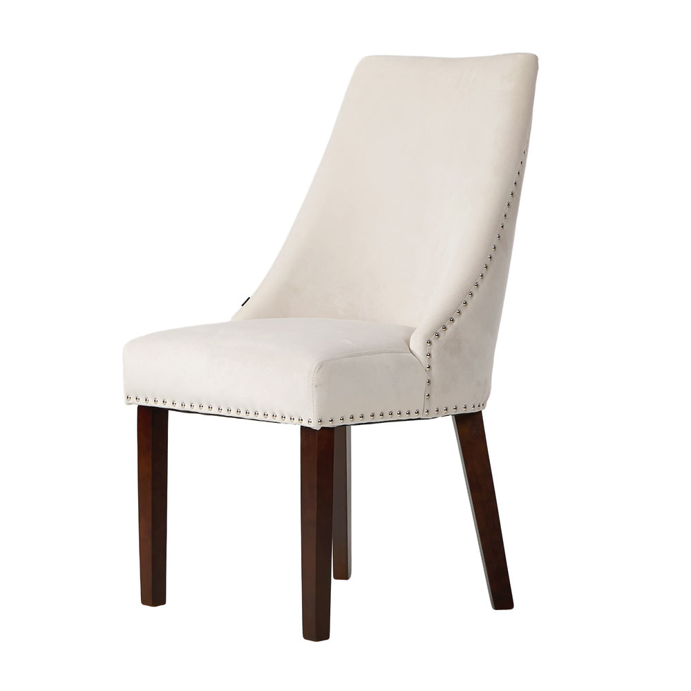 Set of Two Bordeaux Soft Padded Dining Chairs | Premium French Provincial Look Studded Dining Chairs