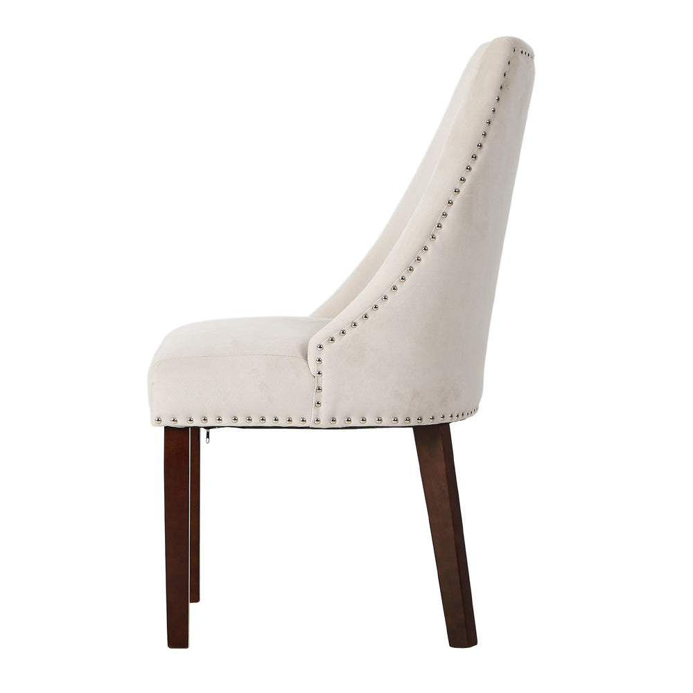 Set of Two Bordeaux Soft Padded Dining Chairs | Premium French Provincial Look Studded Dining Chairs