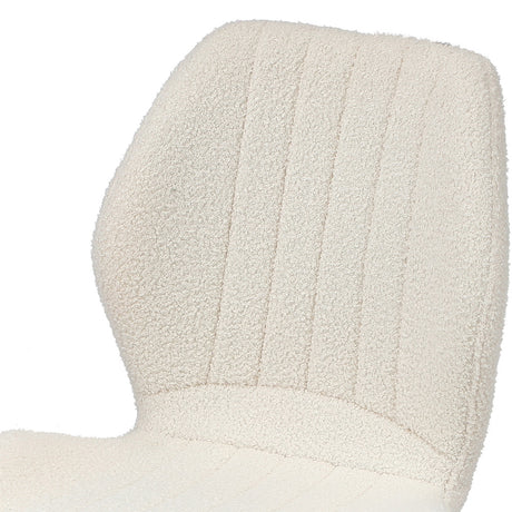 Set of Two Sierra Boucle Fabric Dining Chairs | Premium White Boucle Fabric Dining Chair Set