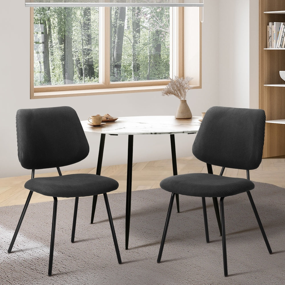 Set of Two Ferrara Fabric Dining Chairs | Premium Boucle or Fabric Dining Chair Set