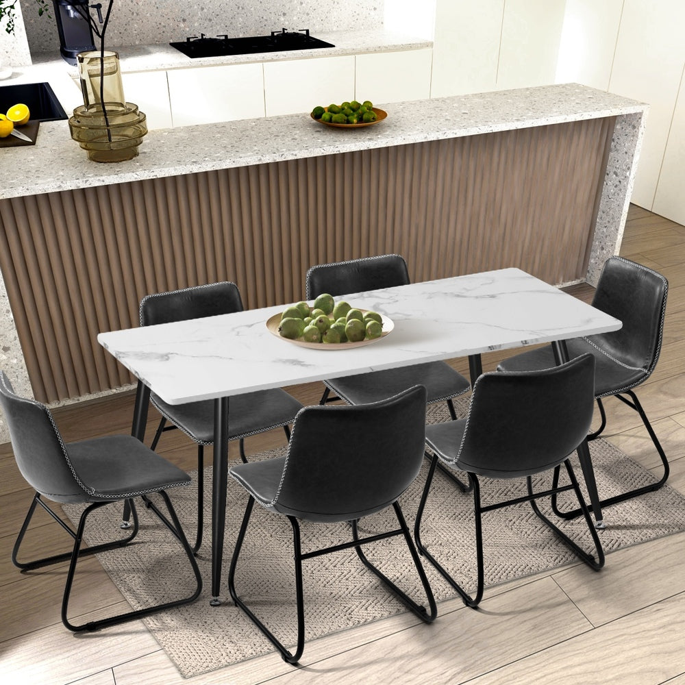 Set of 2 Sorrento PU Leather Soft Padded Dining Room Chairs | Slim PU Leather Modern Dining Chairs Set