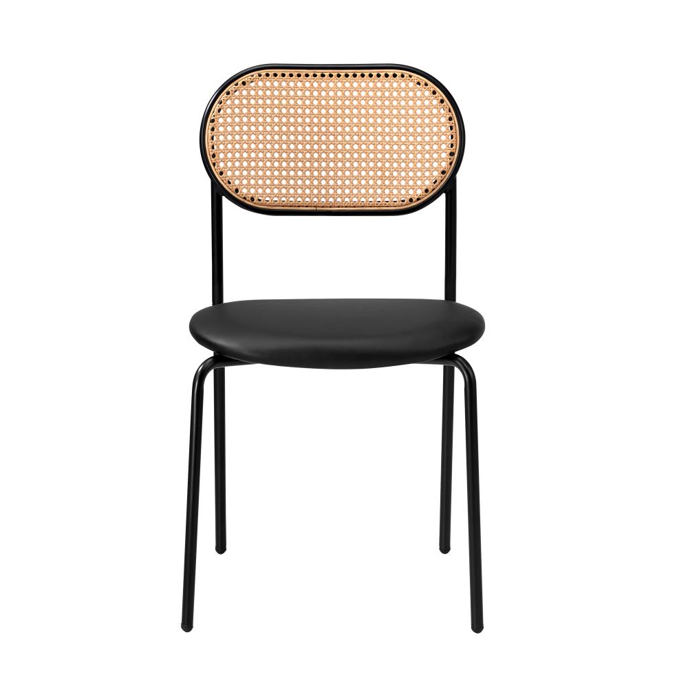 Set of Two Rearo Vintage Wooden Rattan Dining Chairs | Stylish Retro Wooden Kitchen Dining Chairs