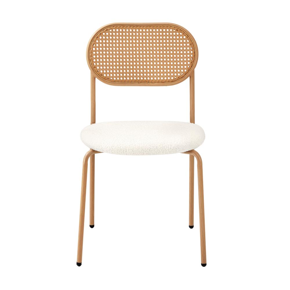 Set of Two Rearo Vintage Wooden Rattan Dining Chairs | Stylish Retro Wooden Kitchen Dining Chairs