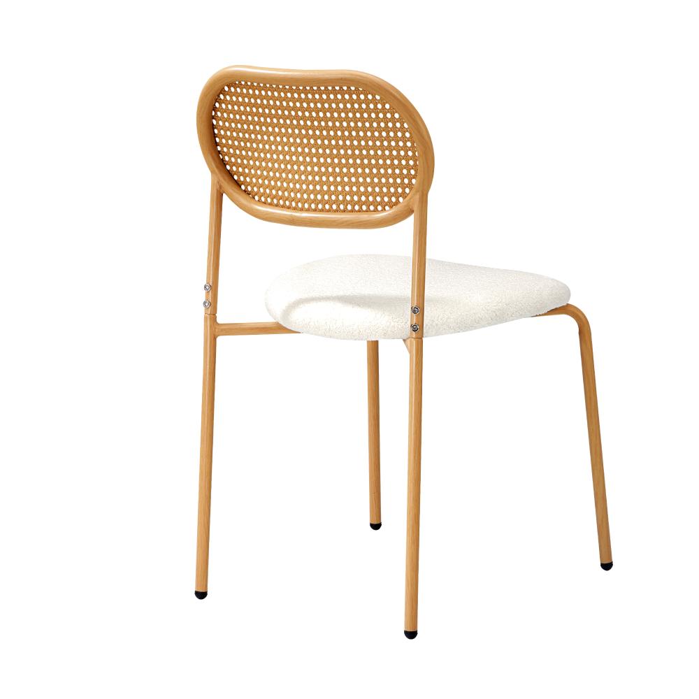 Set of Two Rearo Vintage Wooden Rattan Dining Chairs | Stylish Retro Wooden Kitchen Dining Chairs