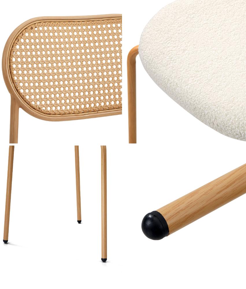 Set of Two Rearo Vintage Wooden Rattan Dining Chairs | Stylish Retro Wooden Kitchen Dining Chairs