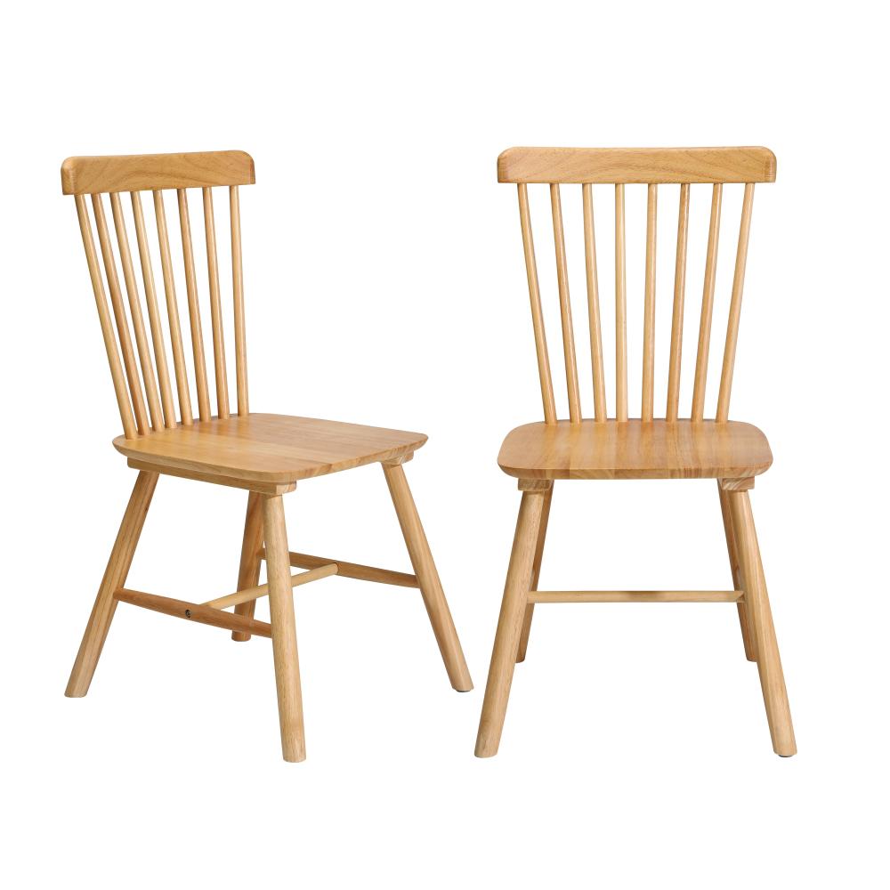 Set of Two Amolfo Designer Dining Chairs | Retro Style Wooden Variety Dining Chairs
