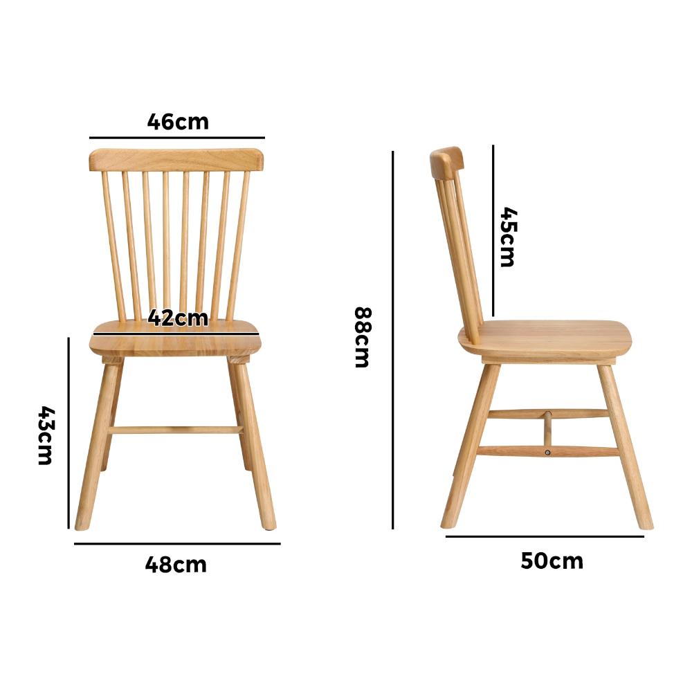 Set of Two Amolfo Designer Dining Chairs | Retro Style Wooden Variety Dining Chairs