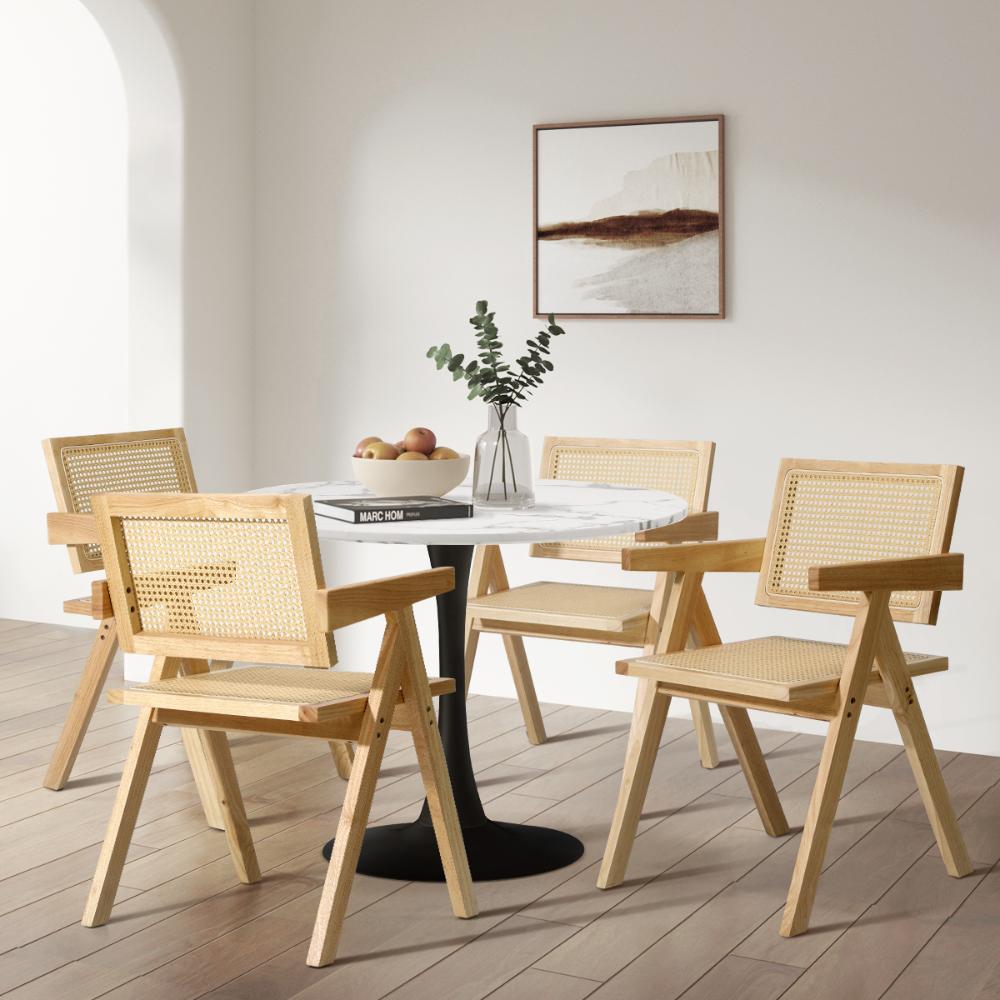 Set of Two Amolfo Designer Dining Chairs | Retro Style Wooden Variety Dining Chairs