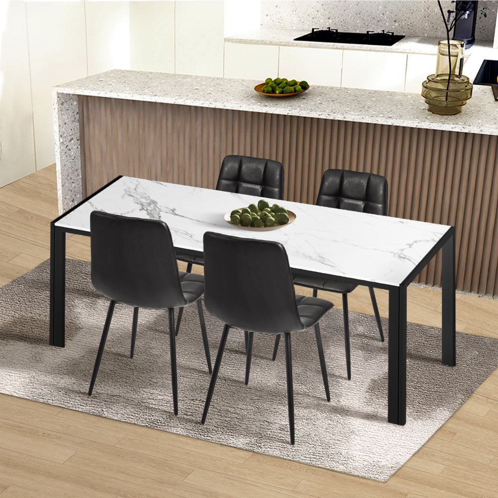 Set of Four Milano Premium PU Leather Dining Chairs | Plush Durable Padded Dining Chairs