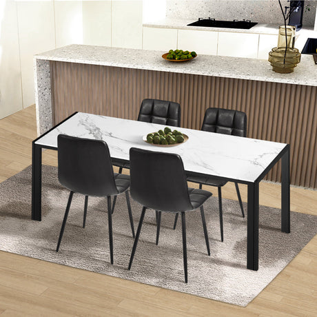 Set of Four Milano Premium PU Leather Dining Chairs | Plush Durable Padded Dining Chairs