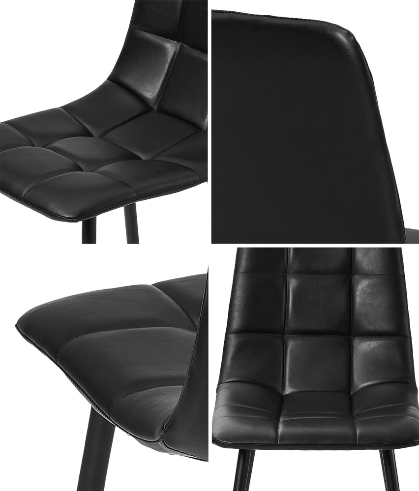 Set of Four Milano Premium PU Leather Dining Chairs | Plush Durable Padded Dining Chairs
