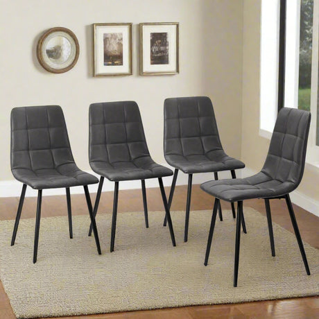 Set of Four Milano Premium PU Leather Dining Chairs | Plush Durable Padded Dining Chairs