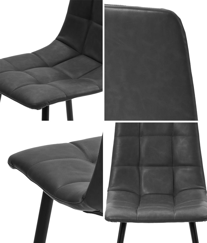 Set of Four Milano Premium PU Leather Dining Chairs | Plush Durable Padded Dining Chairs