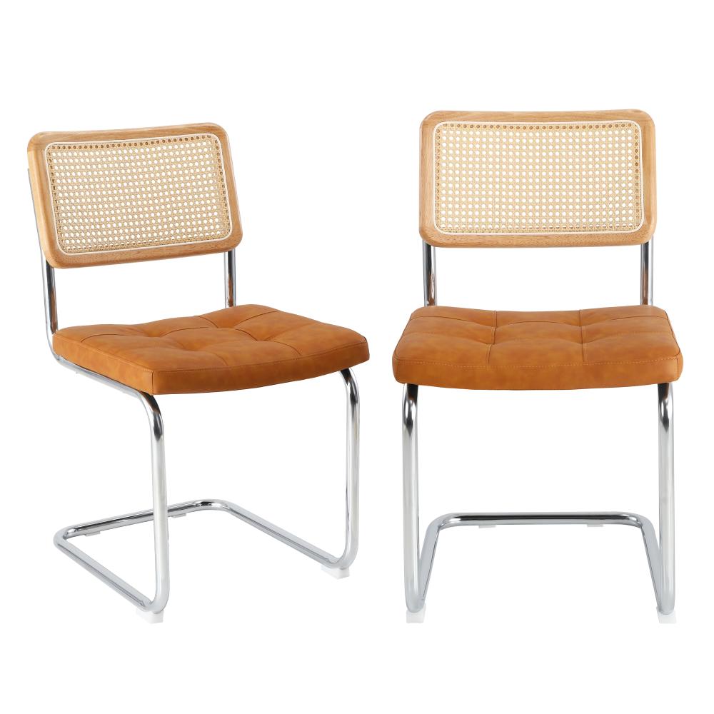 Set of Two Amolfo Designer Dining Chairs | Retro Style Wooden Variety Dining Chairs