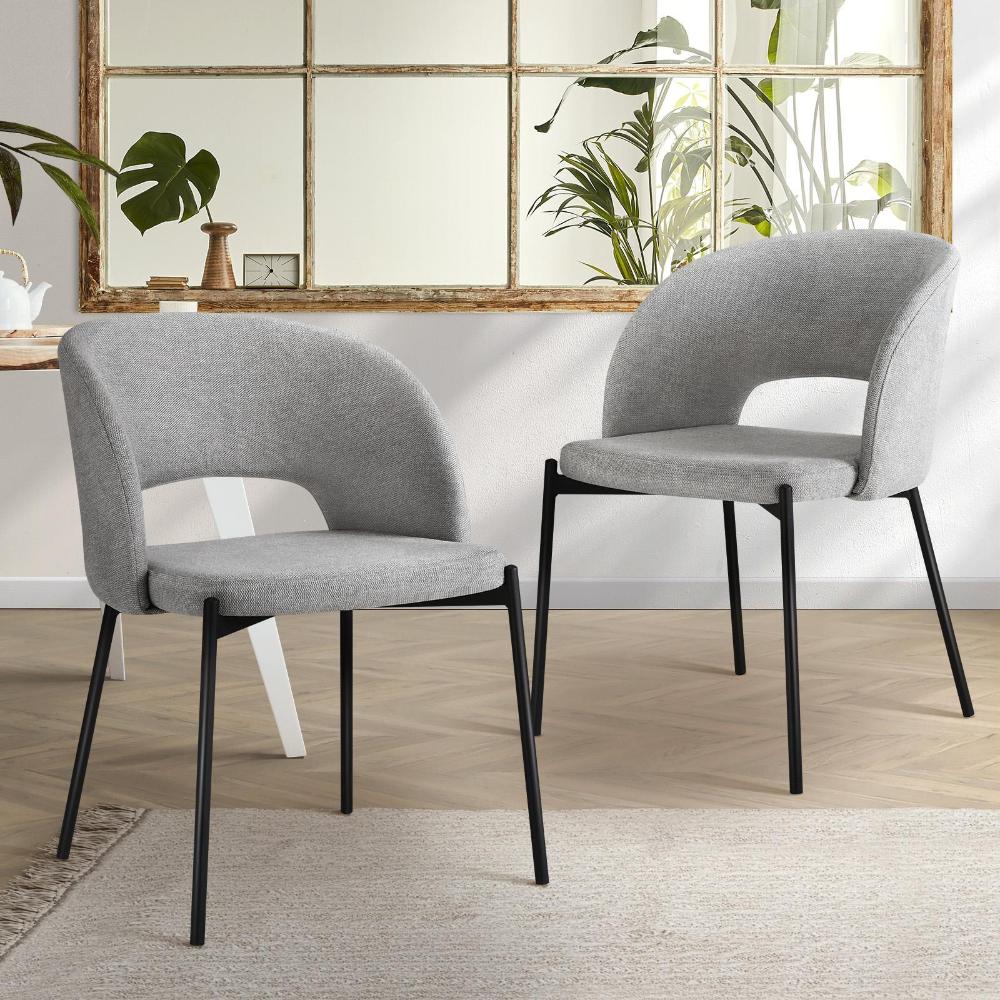 Set of Two Teddy Millie Boucle Fabric Dining Chairs | Premium Boucle or Fabric Dining Chair Set