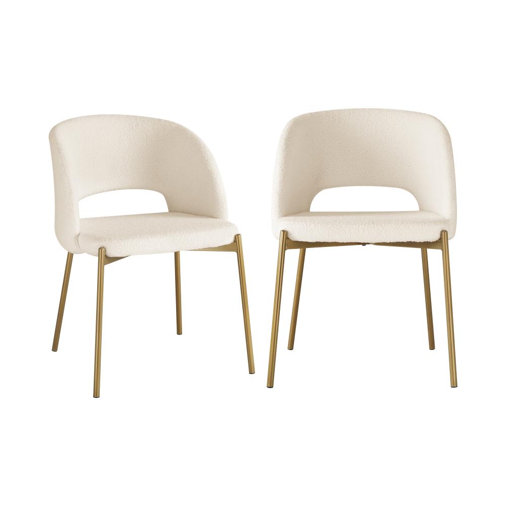 Set of Two Teddy Millie Boucle Fabric Dining Chairs | Premium Boucle or Fabric Dining Chair Set