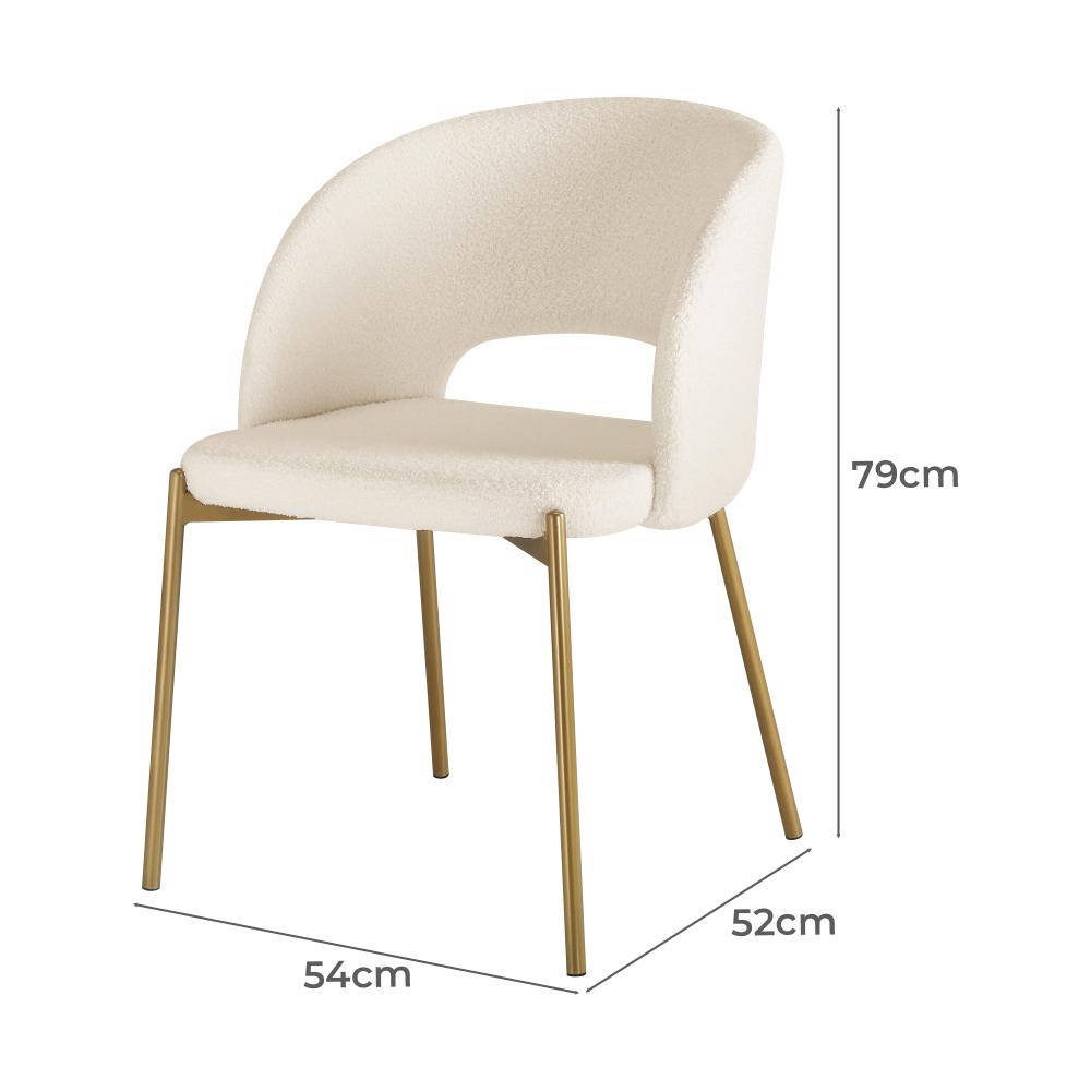 Set of Two Teddy Millie Boucle Fabric Dining Chairs | Premium Boucle or Fabric Dining Chair Set