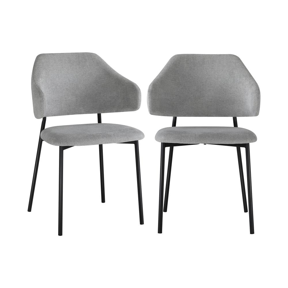 Set of Two Sierra Luxe Winged Boucle Fabric Dining Chairs | Premium Boucle or Fabric Dining Chair Set