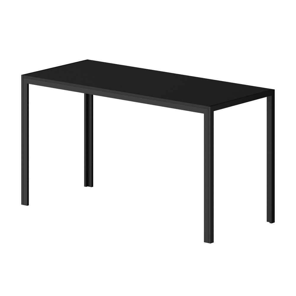 Kiara 7 Piece Slimline Retro All Black Dining Set | Premium PU Leather Dining Chairs and 140cm Table Set