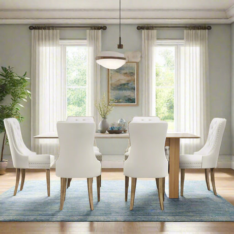 Venezia Luxe 160-200cm Extendable Dining Table Set | 7 Seater Dining Table and Velet Beige Dining Chairs