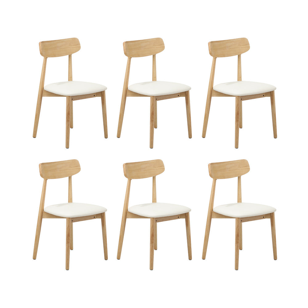 Rialto 160-200cm Extendable Dining Table Set | 7 Piece Two Tone Dining Table and White Padded Chairs Package