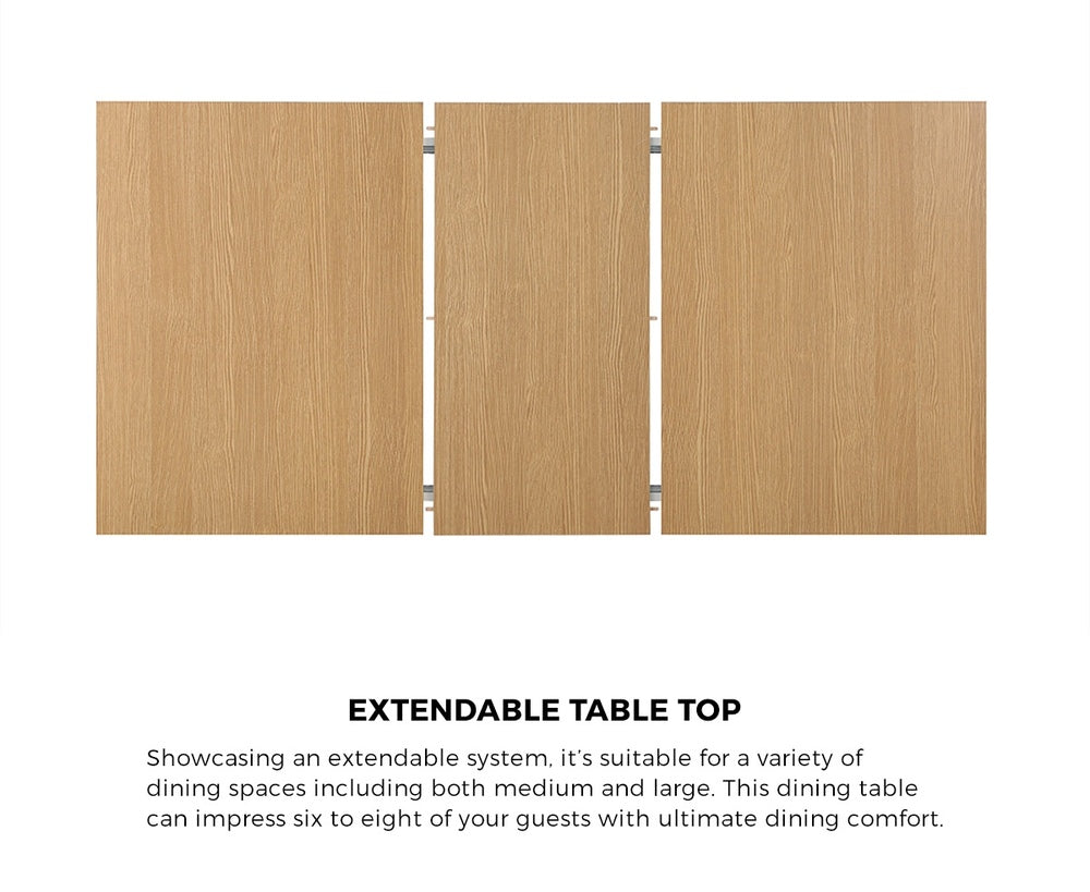 Rialto Vintage Extendable Dining Table Set | 5-7 Seater Premium Dining Table and Wooden Rattan Chairs Set