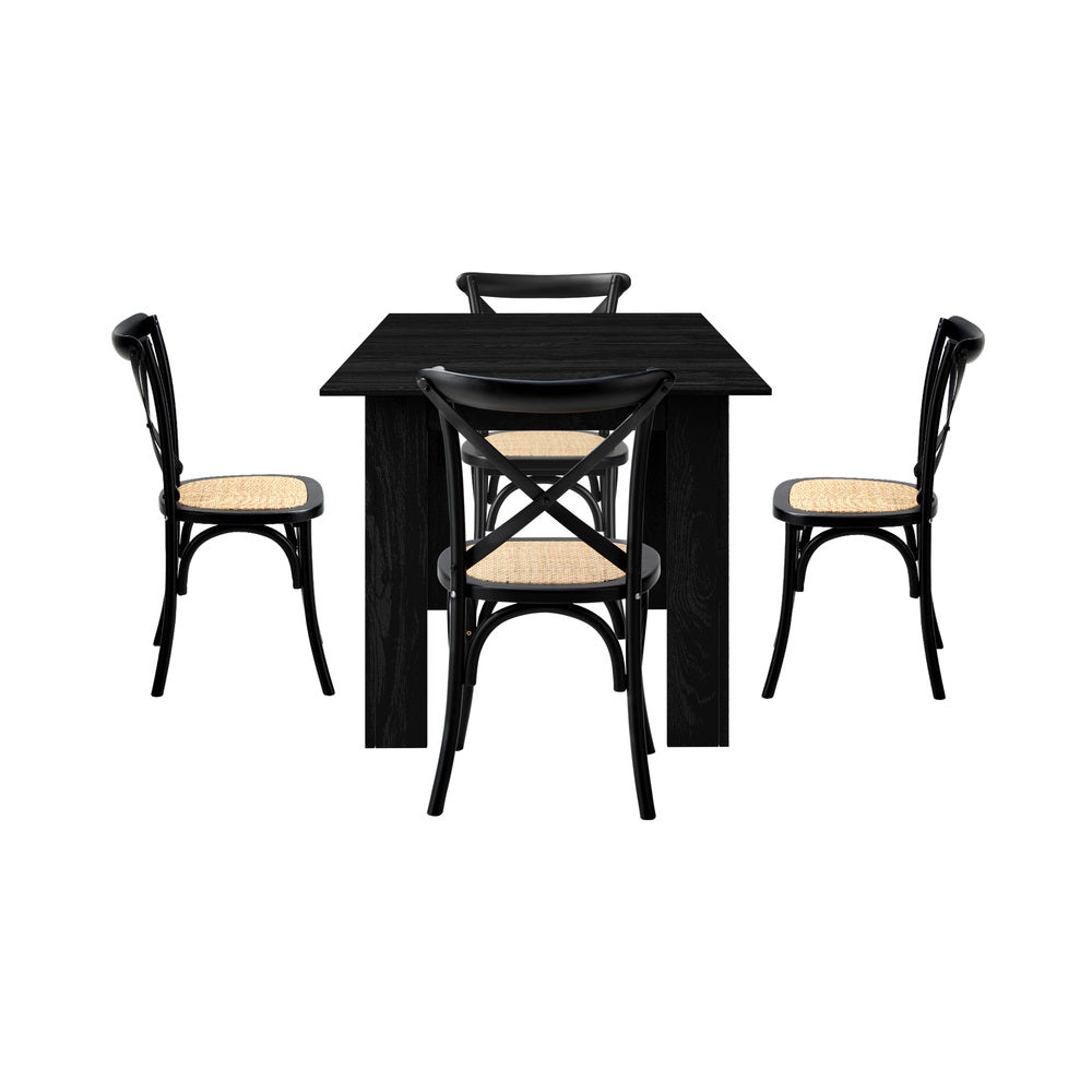 Luxe Nero Black Extendable Dining Table Set | 5-7 Seater Premium Modern Dining Table Set