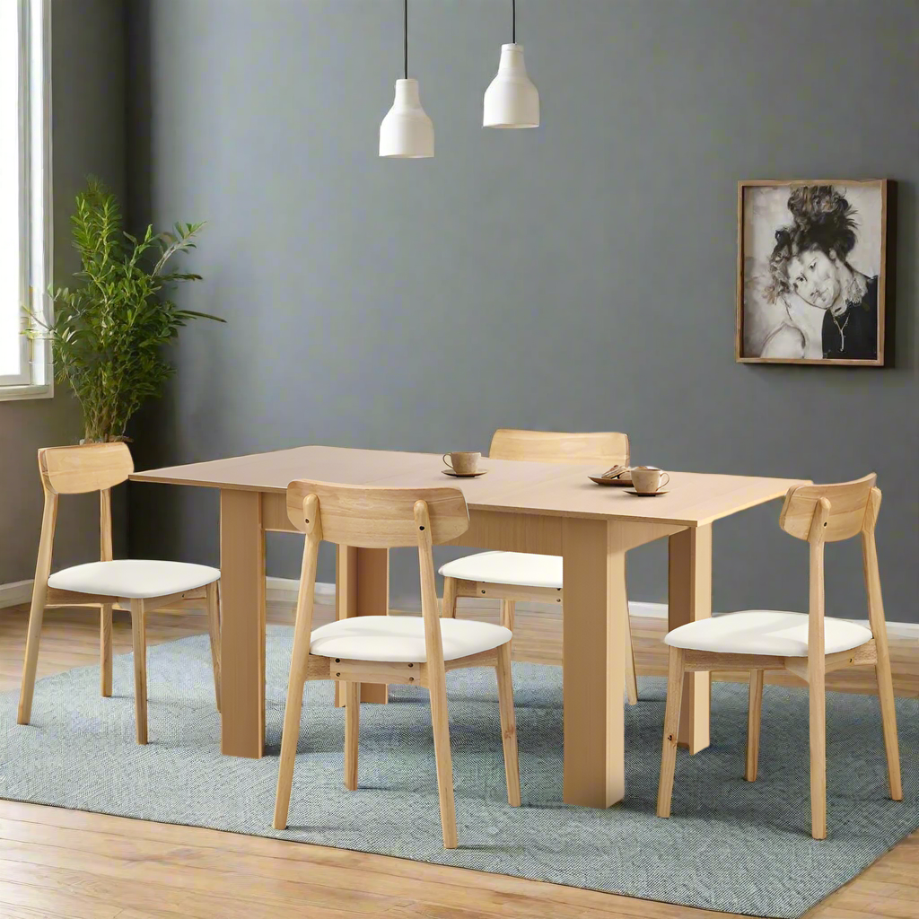 Orebello Extendable 120-160cm Dining Table Set | 5-7 Seater Premium Modern Dining Table Set