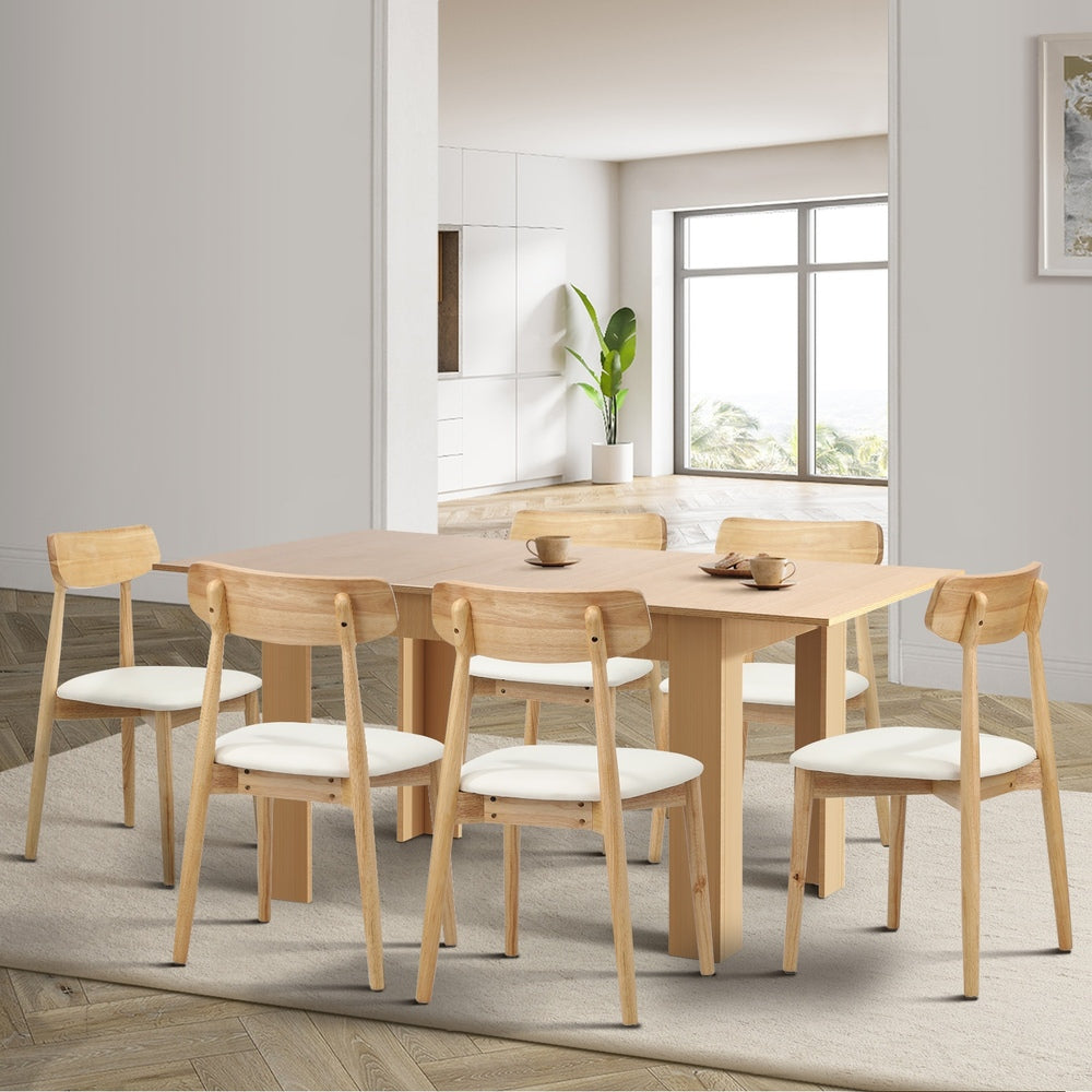 Orebello Extendable 120-160cm Dining Table Set | 5-7 Seater Premium Modern Dining Table Set