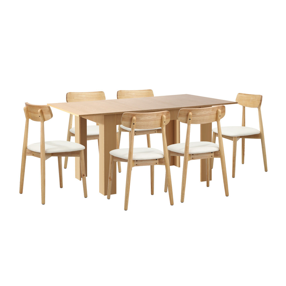 Orebello Extendable 120-160cm Dining Table Set | 5-7 Seater Premium Modern Dining Table Set
